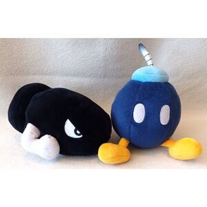 2017 San-EI Little Buddy Super Mario Bullet Bill #15/Bob-omb #16 Nintendo plush